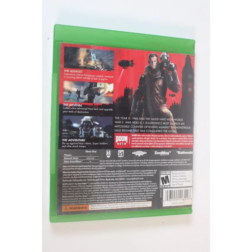 Wolfenstein The New Order (Microsoft Xbox One) Authentic, tested/works